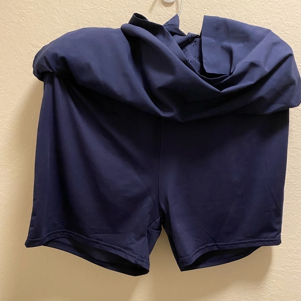 Speedo Women's Navy Blue Floral Cutout Swim Skort Size L - Picture 7 of 11